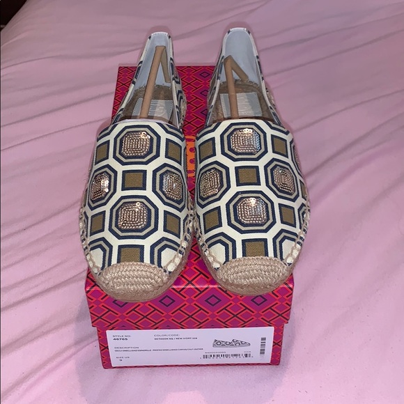 Tory Burch NWB Cecile Embellished Espadrille sz 9 - Picture 1 of 9